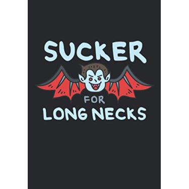 Imagem de Notizbuch A5 kariert mit Softcover Design: Halloween Spaß Sucker for long Necks Witz Spruch Halloween: 120 karierte DIN A5 Seiten