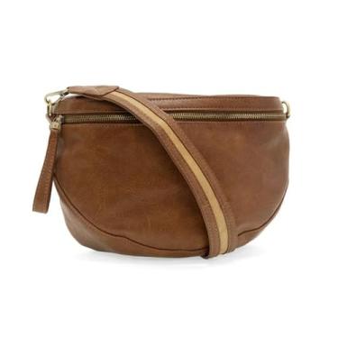 Imagem de Joy Susan Bolsa feminina fashion Laura com alça contrastante, Pecan, 8.25 in. H x 11 in. W x 3.5 in. D