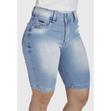 Imagem de Bermuda Jeans HNO Jeans Hot Pants Comfort Plus, 38, Azul claro