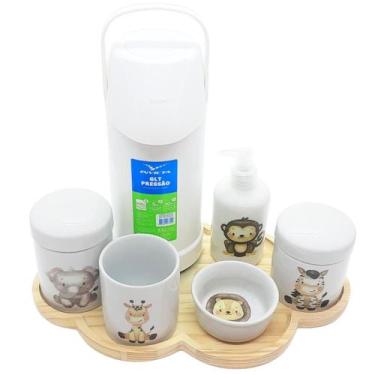 Imagem de Kit higiene bebê Safari 7 pçs Bdj Nuvem TD Porc Molh Red Dec - Antilop