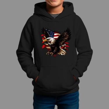 Imagem de Moletom Canguru Infantil Country Moda Country Tecido Macio Aguia Ameri