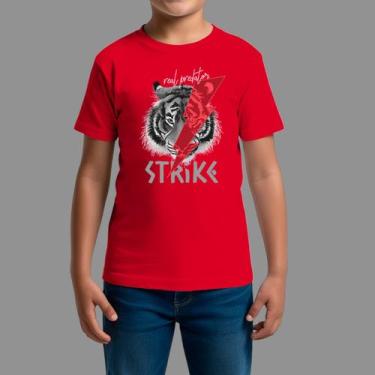 Imagem de Camisetas Infatil 100% Algodão Casual Manga Curta Gola Redonda Strike 