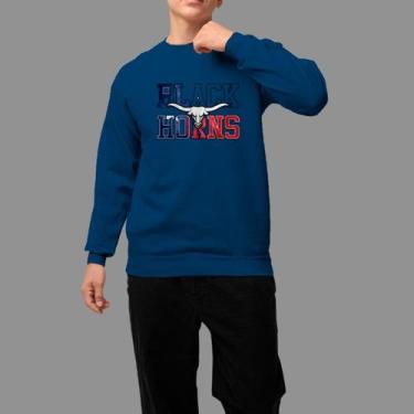 Imagem de Moletom Gola Careca Basico Masculino Moda Country Inverno Blusa De Fri