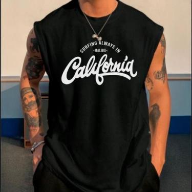 Imagem de Camiseta Regata Oversized Academia Masculina Treino Los Angeles Street