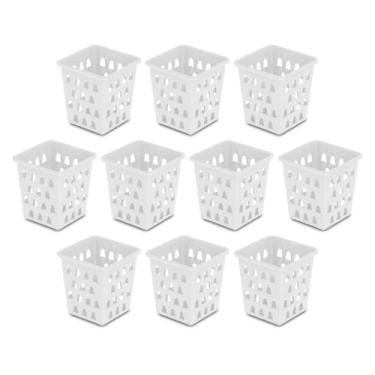 Imagem de Kit 10 Cesto Organizador Quadrado Alto Multiuso 10,5 X 10,5 cm Organiz