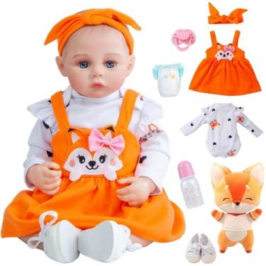 Imagem de Bebe Reborn Menina Raposinha Corpo de Silicone NEW HAPPY