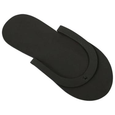 Imagem de ForPro Professional Collection Chinelos Pedi confortáveis, chinelos descartáveis de pedicure de espuma para salões de beleza e spas, embrulhados individualmente, 12 pares, Preto, One Size Women/One