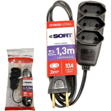 Imagem de Extensao Daneva Sort 2 Polos Paralela 0,75Mm Preta - 1,3M - Dn1912