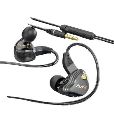 Imagem de Fones de ouvido de fone de ouvido de arame de 3,5 mm com fones de ouvido com fones de ouvido cancelando os fones de ouvido estéreo esportivo de graves,3.5mm,Black