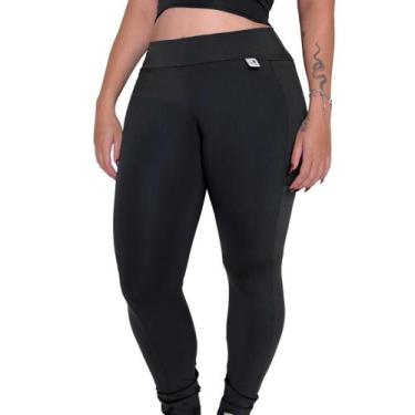 Imagem de Calça Legging Preta Com Bolsos Laterais Sem Transparencia - Fits Life,