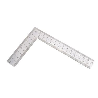 Imagem de TAODAN Régua em forma de L de aço inoxidável, ferramenta de medição de moldura quadrada de 10 x 15 cm, suprimentos de design de couro, régua de ângulo reto para engenheiros, carpinteiros, estudantes,