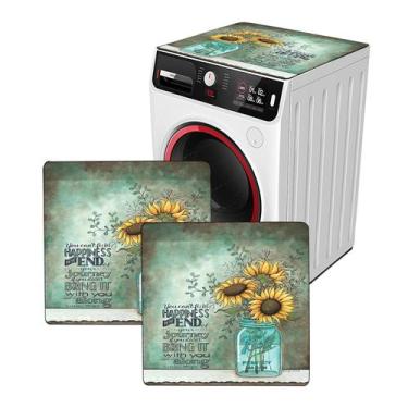 Imagem de Capas para Lavadora e Secadora REAIJUNPIN (60x60cm) - Design Girassol