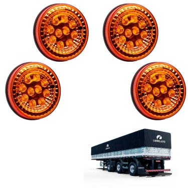 Imagem de 4 Lanterna Traseira LED Librelato 125mm Âmbar Bivolt