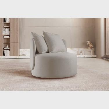 Imagem de Poltrona Redonda Orgânica Moon Cinza