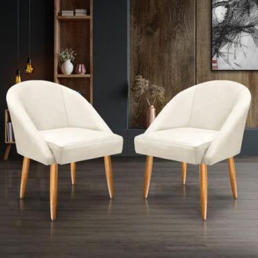 Imagem de KIT 2 Cadeira Lua Veludo Decorativa Luxo - SELMINHADECOR, bege