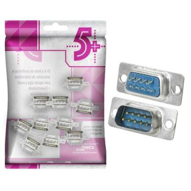 Imagem de 10x Conector Db9 Macho Solda Fio Rs232 Serial Alta Qualidade - 5+