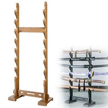 Imagem de Suporte de espada suporte de piso multicamada para espadas, suporte de exibição de espadas, suporte vertical para katanas de 24 camadas, suporte para armas, suporte para espadas de artes marciais,