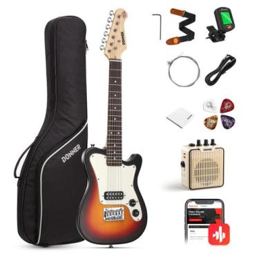 Imagem de Guitarra Elétrica Infantil Donner DTJ-100S 30 Polegadas com Acessórios