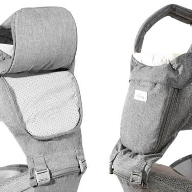 Imagem de Canguru Para Bebe,Alça De Transporte Multifuncional 6 e 1,Canguru Ergonomico Para Bebe,Adequado Para 0-36 Meses (Cinza)