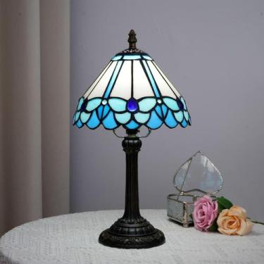 Imagem de Candeeiro de mesa Blivuself Tiffany Little Blue Butterfly Style