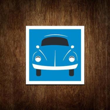 Imagem de Placa Decorativa De Carro - Fusca Azul 36X36 - Sinalizo