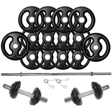 Imagem de Kit Anilhas e Barras para Musculação - 23 Peças - SEPO