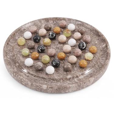 Imagem de Radicaln Marble Peg Solitaire with 42 Piece Oceanic Handmade Marble Board Game for Living Room, Ideal Solitaire for Adults, Brain Teaser Game for One Person