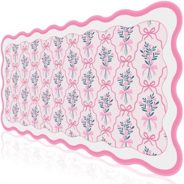 Imagem de L-SPOUTTO Mouse pad rosa, tapete de mesa fofo, 2GG, design ondulado, mousepad para jogos, 89,9 x 39,9 cm, base de borracha, antiderrapante, tapete de mesa à prova d'água, para laptop, computador, jogo