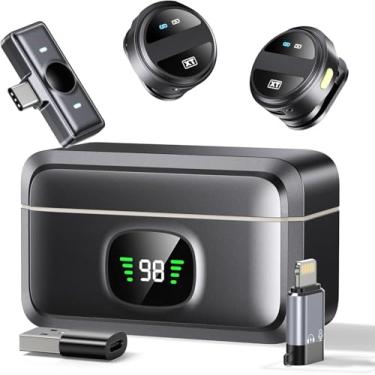 Imagem de Microfone de Lapela Tipo-C e Compatível com iPhone – Qualidade de Som Profissional para Gravações, Podcasts, TikTok e YouTube – Design Minimalista com Botão Moderno Com ANC- Cancelamento de Ruido