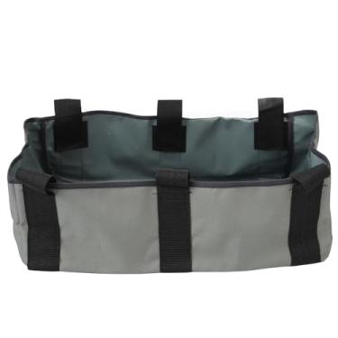 Imagem de Bolsa rollator de armazenamento portátil de nylon sob o assento cesta de cadeira de rodas para guarda-chuva azul bolsa de armazenamento andador (cinza)
