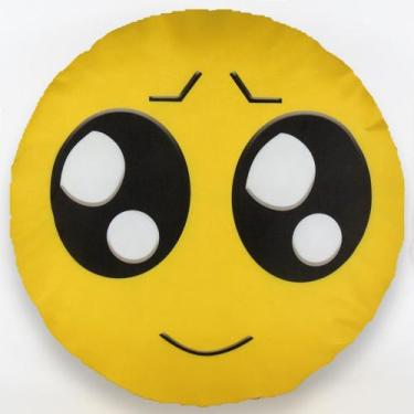 Imagem de Almofada Emoji Sublimada 34cm olhos grandes - Vitor Bordados