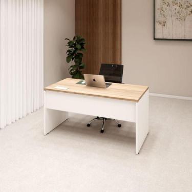 Imagem de Mesa Escritório Plataforma 150cm 1 CX de Tomada Pé Painel F5 - F5 Offi