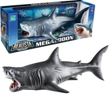 Imagem de Tubarão Grande 43cm Com Detalhes Realistas Megalodon Para Crianças Em 
