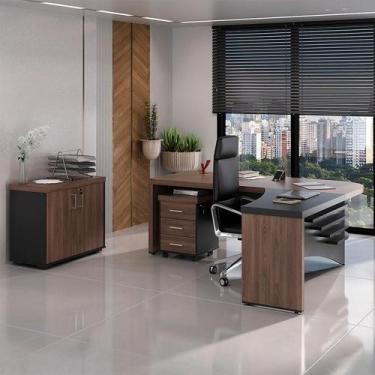 Imagem de Conjunto de Mesa com Armário de Escritório e Gaveteiro Executivo 2 PT 