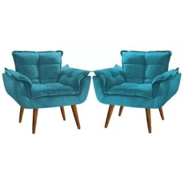 Imagem de Kit 2 Poltronas Opala Decorativa Reforçada Recepção Clínica Salão Sala