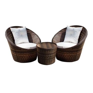 Imagem de Conjunto de Poltronas Fibra Sintética e 1 Mesa Centro