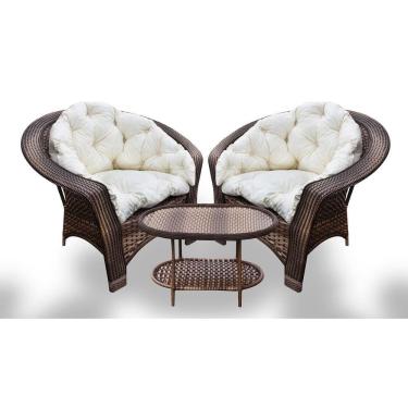 Imagem de Conjunto de Poltronas Fibra Sintética e 1 Mesa Centro