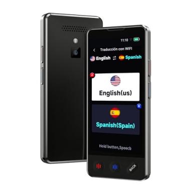 Imagem de Dispositivo tradutor de idiomas AI, tradutor atualizado 2025, sem necessidade de WiFi, suporte ChatGPT, tradutor de voz bidirecional instantâneo em 150 idiomas, offline/gravação/tradução de fotos para