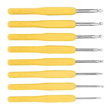 Imagem de Ganchos de crochê de 8pcs Em Várias Cores Com Ferramentas Ideais de Alça Macia para Entusiastas de Artesanato (Amarelo)