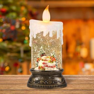 Imagem de Wondise Lanterna De Globo Neve Musical Recarregável Com Temporizador 6 Horas, Lâmpada Iluminada Alimentada Por Usb, Água Giratória, Glitters, Decoração Feriado, Boneco