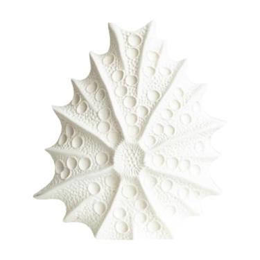 Imagem de Wswqop Vaso de cerâmica para decoração de casa, decoração moderna e estética, vaso de flores em forma de concha para lareira, prateleira, estante, sala, Branco, L