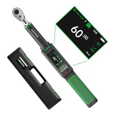 Imagem de LLAVETOR Chave de torque digital 3/8, 2,2-44,3 Ft-lbs/3-60 N.m, ± 2% Chave de torque com campainha e indicador LED para motocicletas automotivas e bicicletas