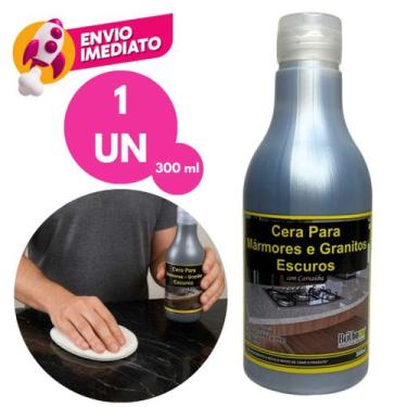Imagem de Cera Mármore E Granito Preto E Escuro Com Carnaúba 300ml Proteção Bril