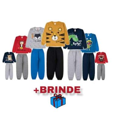 Imagem de Lote 8 Peças Moletom Menino Infantil Juvenil Masculino Inverno Outono 