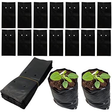 Imagem de DredQcco Pacote Com 100 Sacos Para Cultivo De Plantas, Saco De Pe Grosso Para Mudas, Copo Para Mudas De Árvores Frutíferas, Saco De Plantio De Bonsai Com Furos Respiráveis Para Jardim, Sacos De Pla