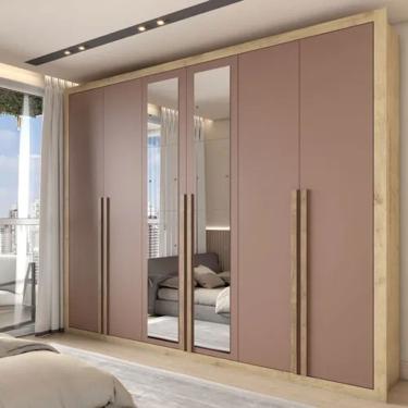 Imagem de Guarda-roupa Casal Severo 6 Portas Espelho - Cinamomo off white