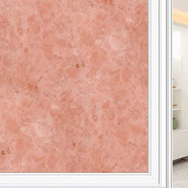 Imagem de Película de janela de privacidade de mármore, textura de estilo mármore, filme de vidro para sala de estar e escritório em casa, L90 x C 190 cm