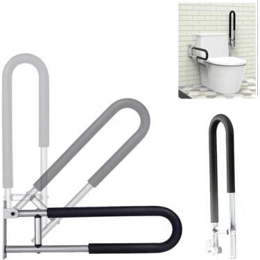 Imagem de Barras de apoio para deficientes, barra de apoio para vaso sanitário, suporte de parede para deficientes, barras de segurança para chuveiro de banheiro de 60 cm com espuma antiderrapante fornecem assistência de segurança para segurar mulheres grávidas e idosas com deficiência
