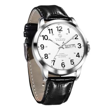 Imagem de Taxau Relógio masculino G8409P, Pulseira preta branca - G8409, round, Minimalista
