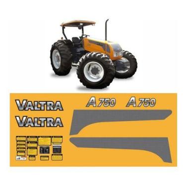 Imagem de Kit Adesivo Faixas Compatível Trator Valtra A750 + Etiquetas - SPTS